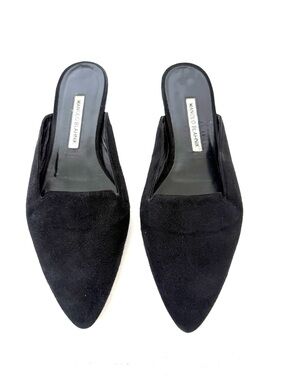 Manolo Blahnik Suede Pointed Toe Mules Size 38.5